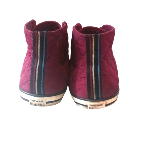 Converse Chuck Taylor Quilted Burgundy High Tops Men's size 8.5 - Picture 5 of 11
